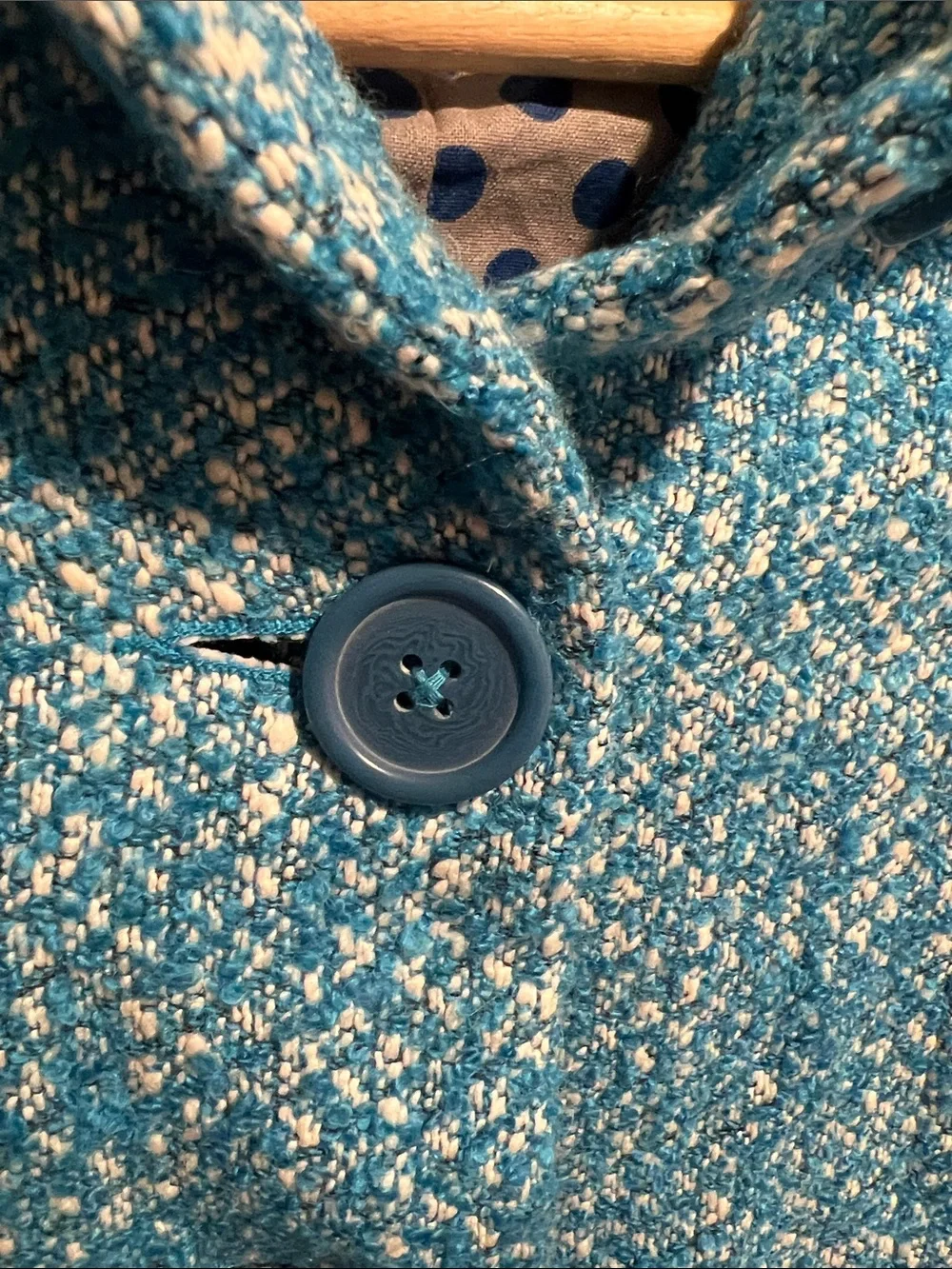 Mini Boden Girls' Teal Tweed Pea Coat Size 3-4 Years